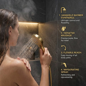 Modern Round Thermostatic Shower with Filler – Brass