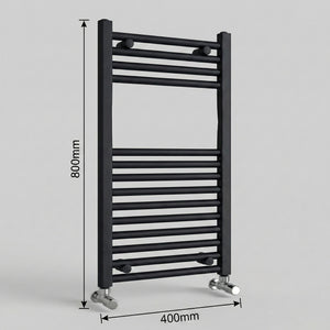 ARKO Black Heated Towel Rail 400x800mm – Wall Mounted Ladder Radiator