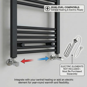 Black Heated Towel Rail 500x1000mm – Wall Mounted Ladder Radiator