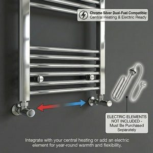 Chrome Heated Towel Rail 600x1200mm – Wall Mounted Ladder Radiator