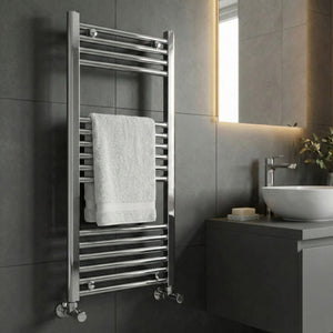 Chrome Heated Towel Rail 600x1200mm – Wall Mounted Ladder Radiator