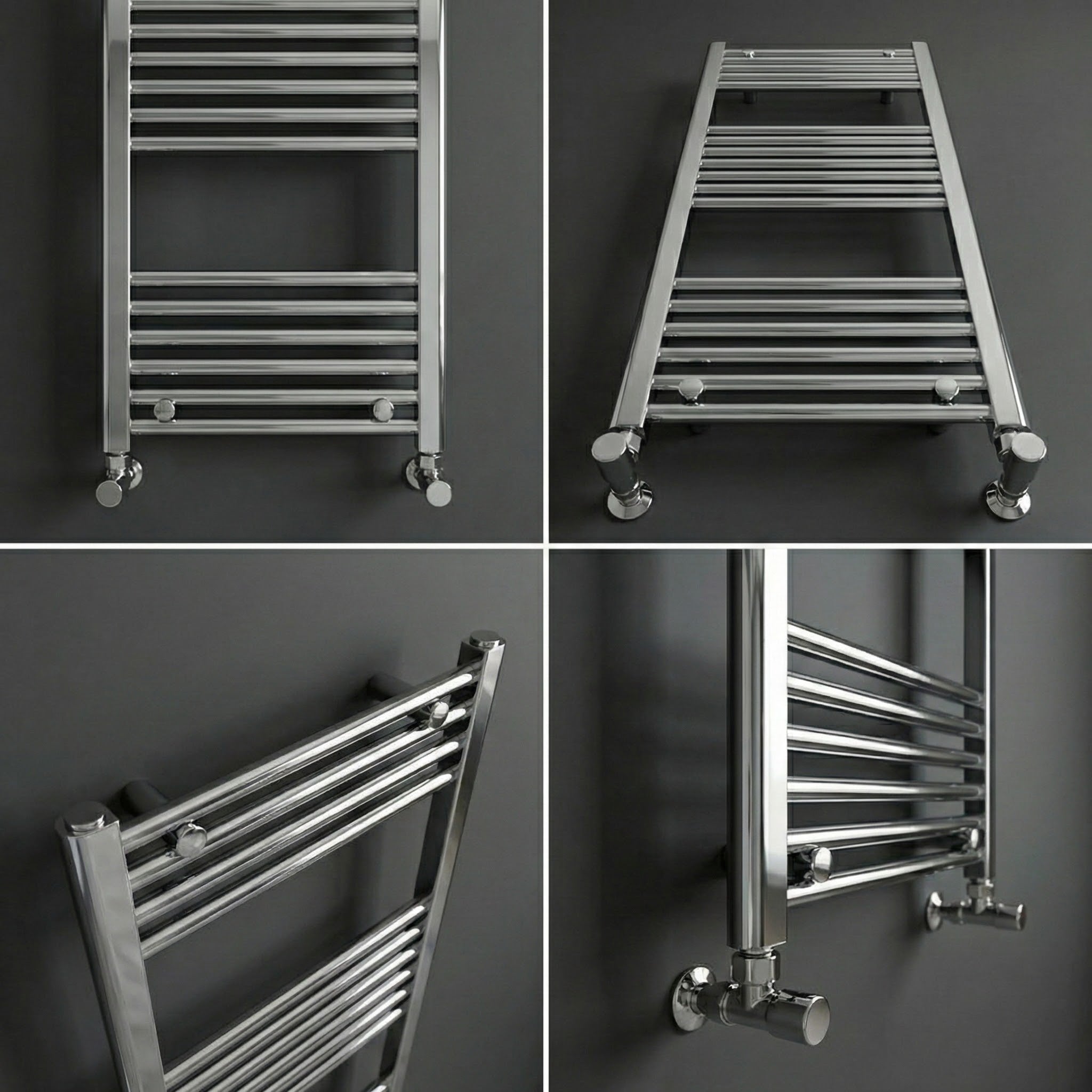 Chrome Heated Towel Rail 600x1200mm – Wall Mounted Ladder Radiator