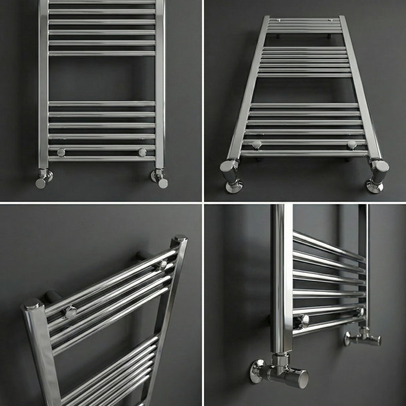 Chrome Heated Towel Rail 600x1200mm – Wall Mounted Ladder Radiator