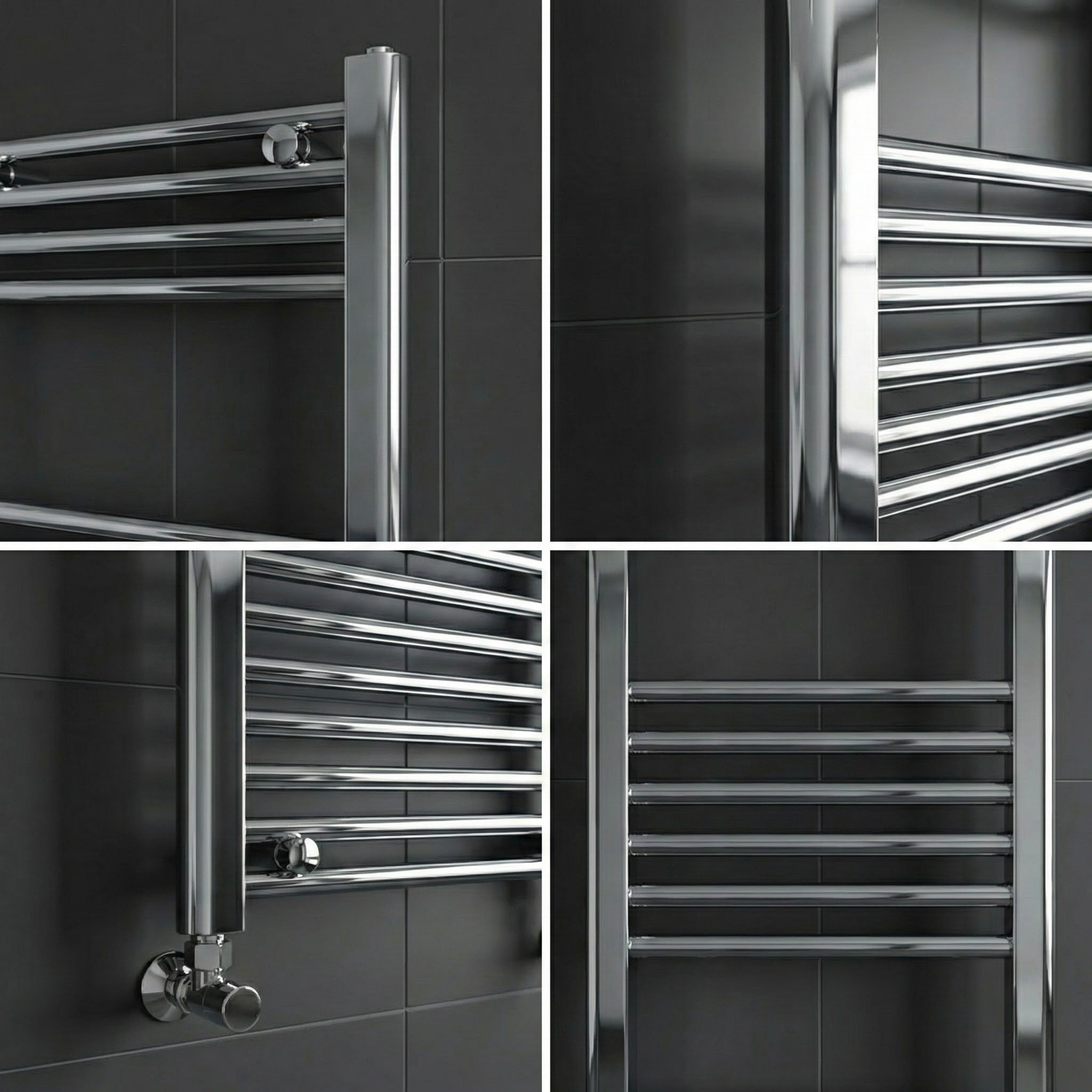 Chrome Heated Towel Rail 400x1600mm – Wall Mounted Ladder Radiator