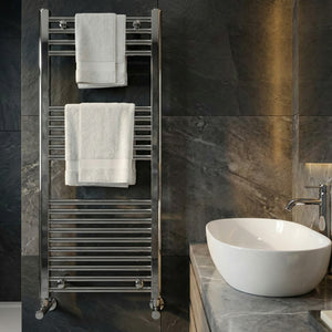 Heated Towel Rail – 500 x 1200mm – Straight Bars – Chrome