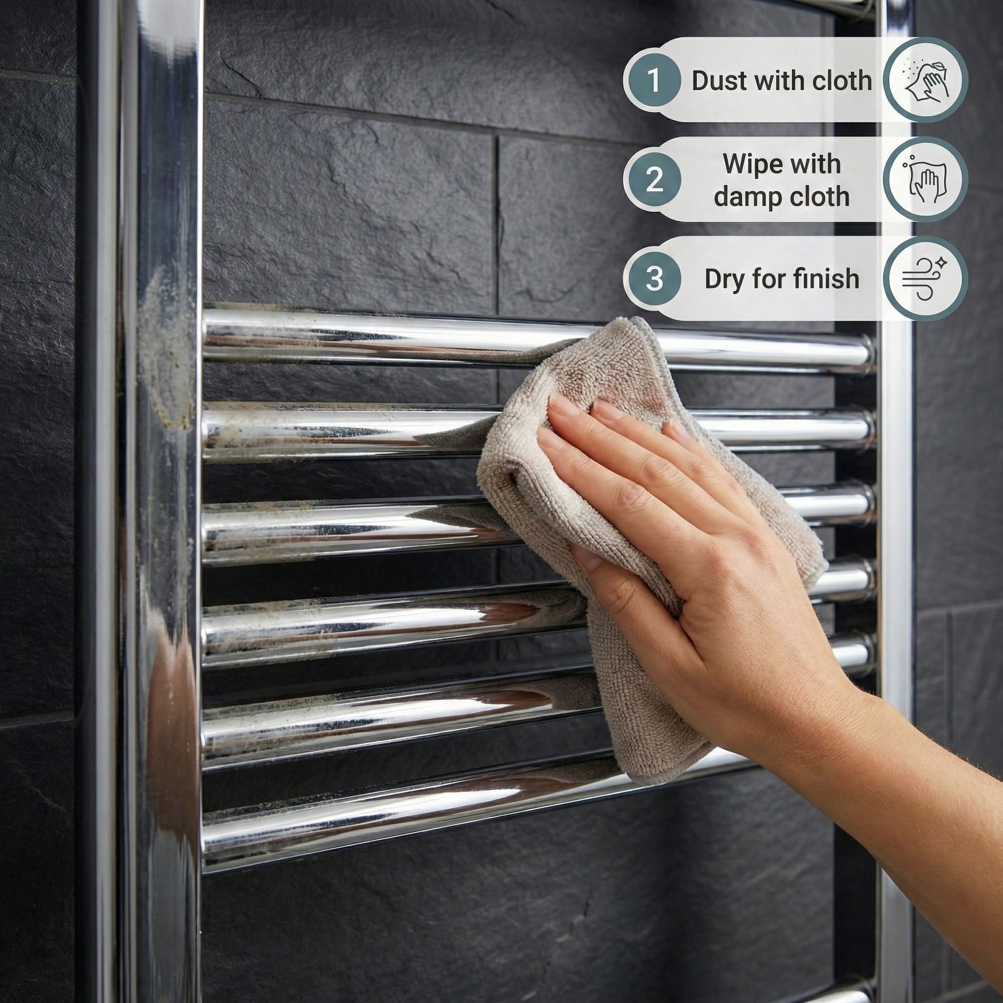 Chrome Heated Towel Rail 400x1200mm – Wall Mounted Ladder Radiator