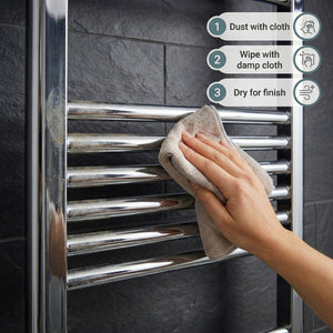 Heated Towel Rail – 500 x 1200mm – Straight Bars – Chrome
