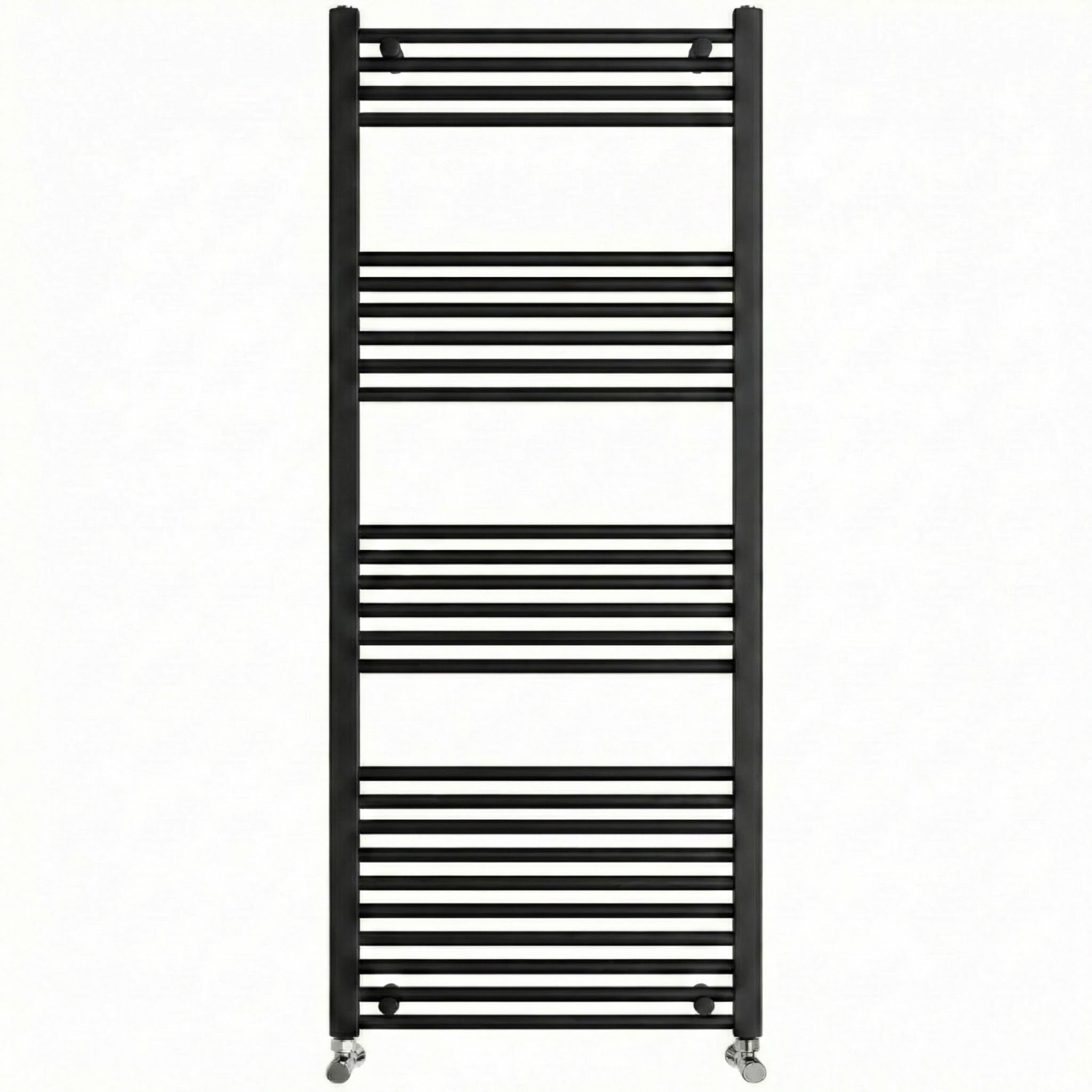 Heated Towel Rail – Matt Black – 500 x 1600mm – Straight Bars