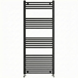 Heated Towel Rail – Matt Black – 500 x 1600mm – Straight Bars