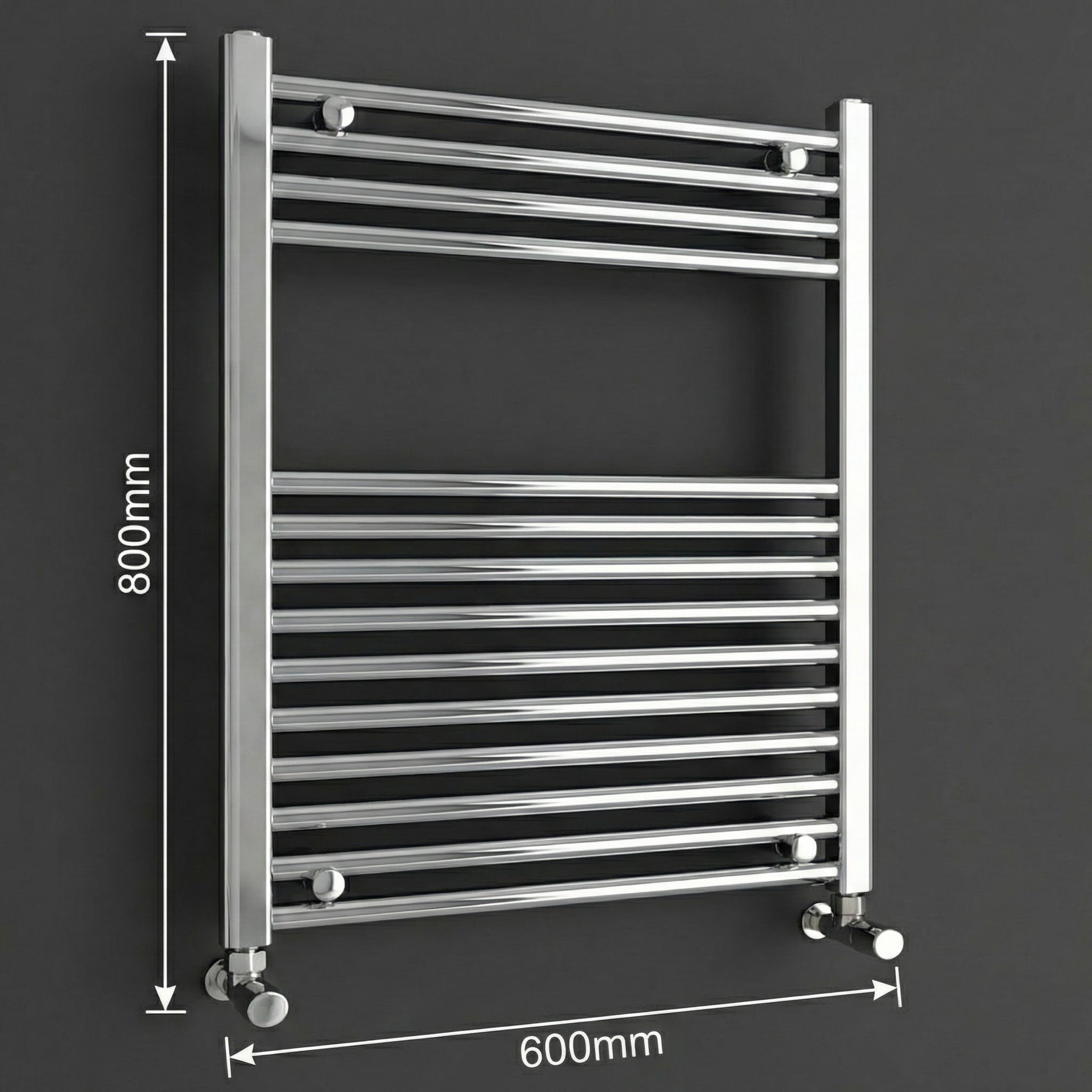 Heated Towel Rail 600x800mm – Wall Mounted Ladder Radiator