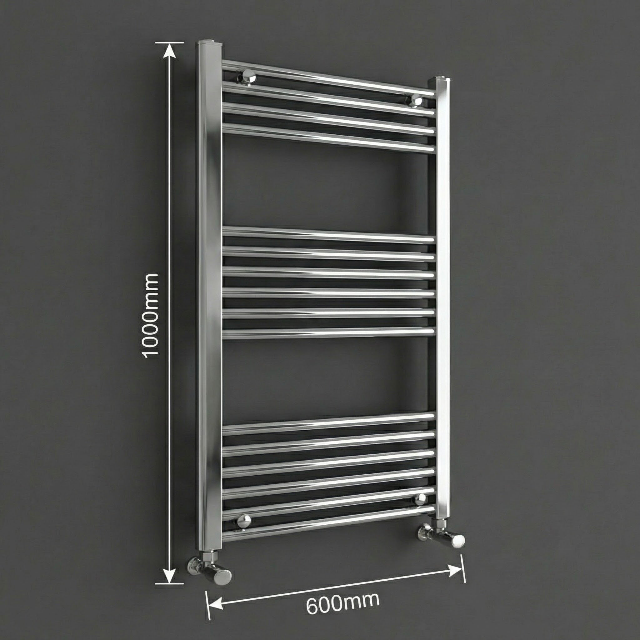 Chrome Heated Towel Rail 600x1200mm – Wall Mounted Ladder Radiator