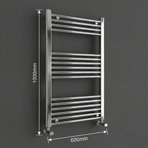 Chrome Heated Towel Rail 600x1200mm – Wall Mounted Ladder Radiator