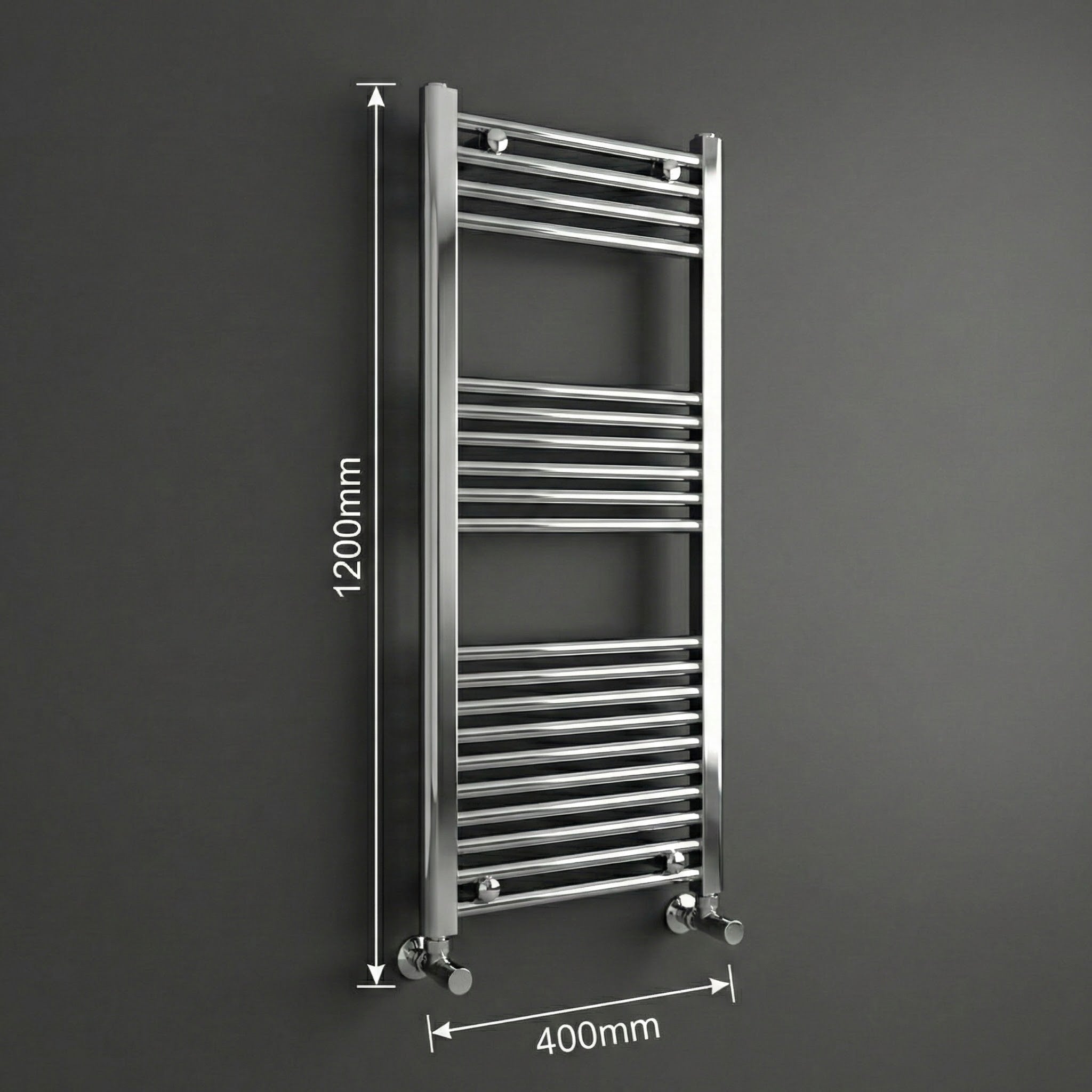 Chrome Heated Towel Rail 400x1200mm – Wall Mounted Ladder Radiator