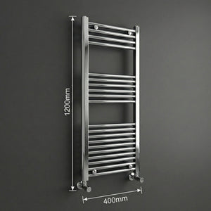 Chrome Heated Towel Rail 400x1200mm – Wall Mounted Ladder Radiator