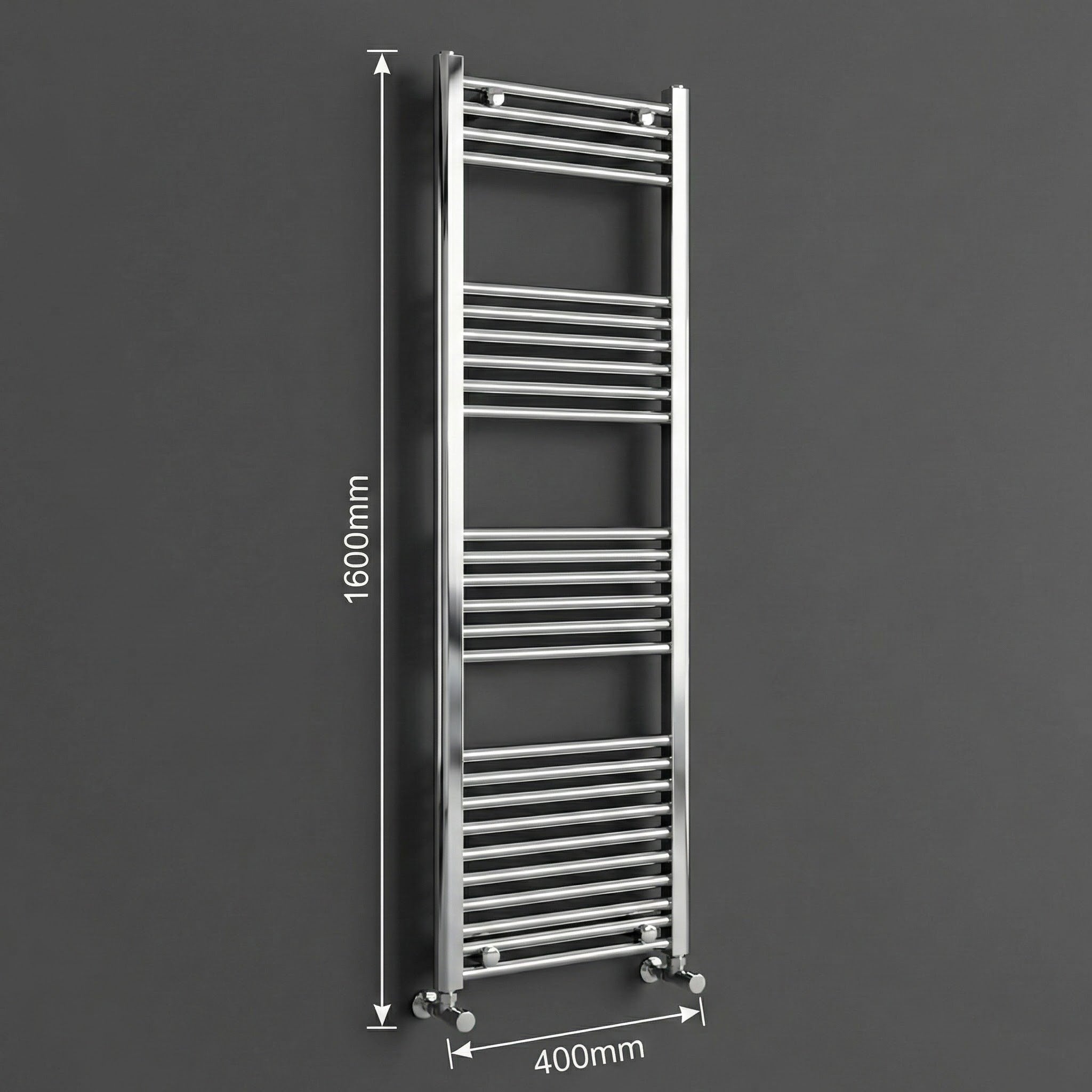 Chrome Heated Towel Rail 400x1600mm – Wall Mounted Ladder Radiator