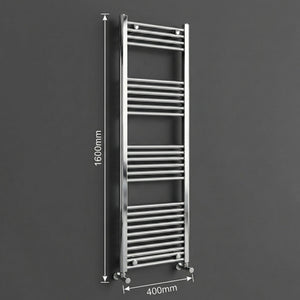Chrome Heated Towel Rail 400x1600mm – Wall Mounted Ladder Radiator