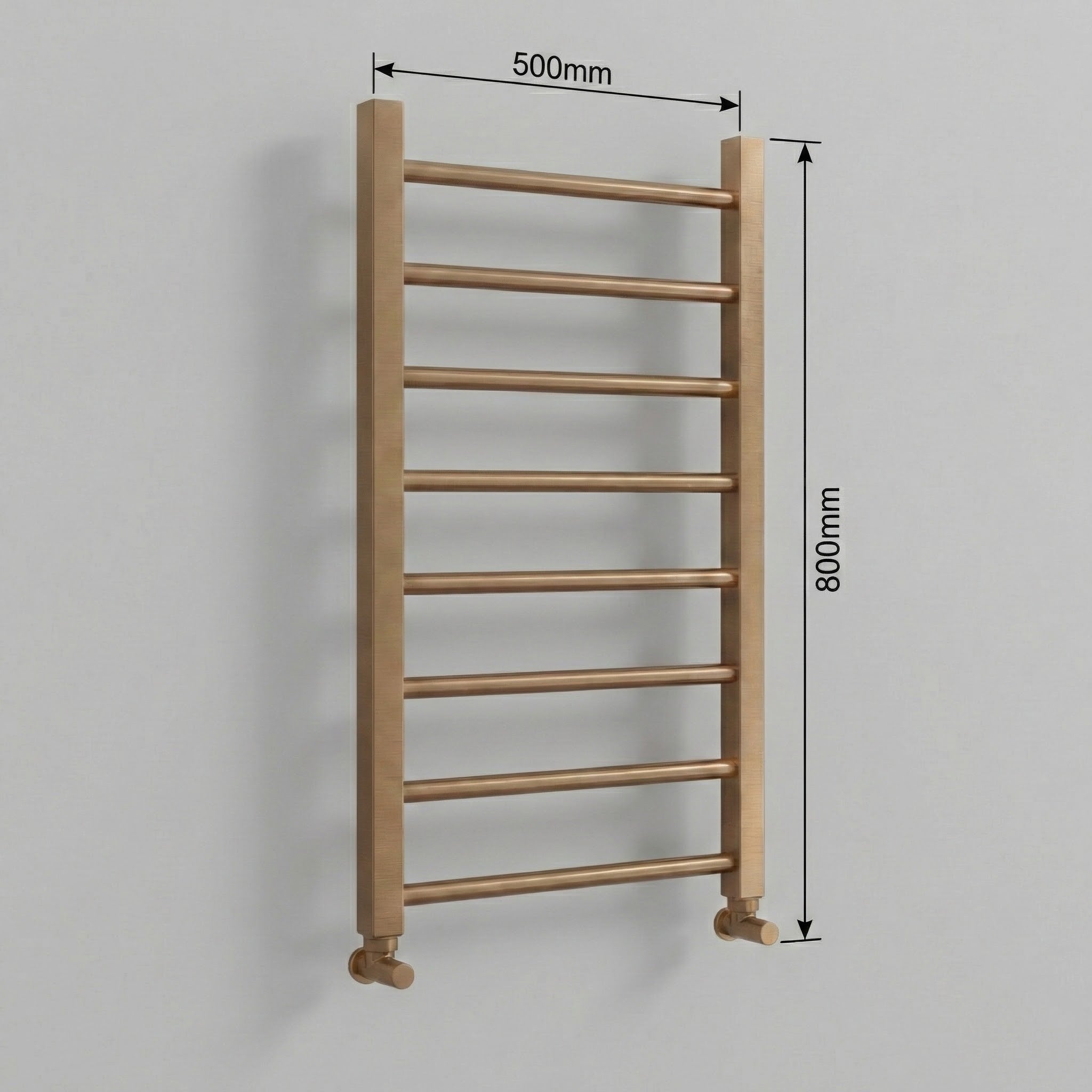 Heated Towel Rail –Bronze– 500 x 800mm – Straight Bars