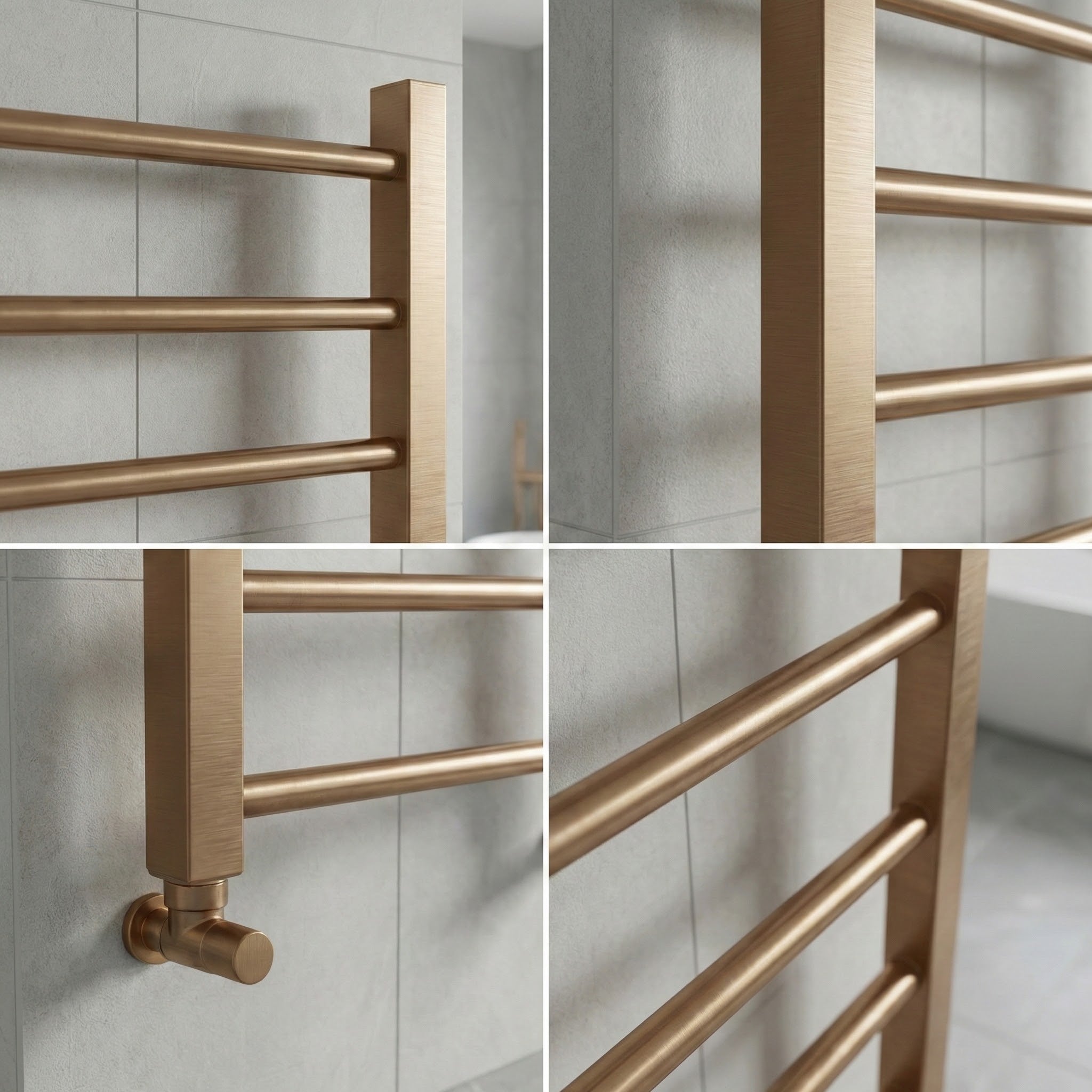 Arko Heated Towel Rail –Bronze– 500 x 1200mm – Straight Bars