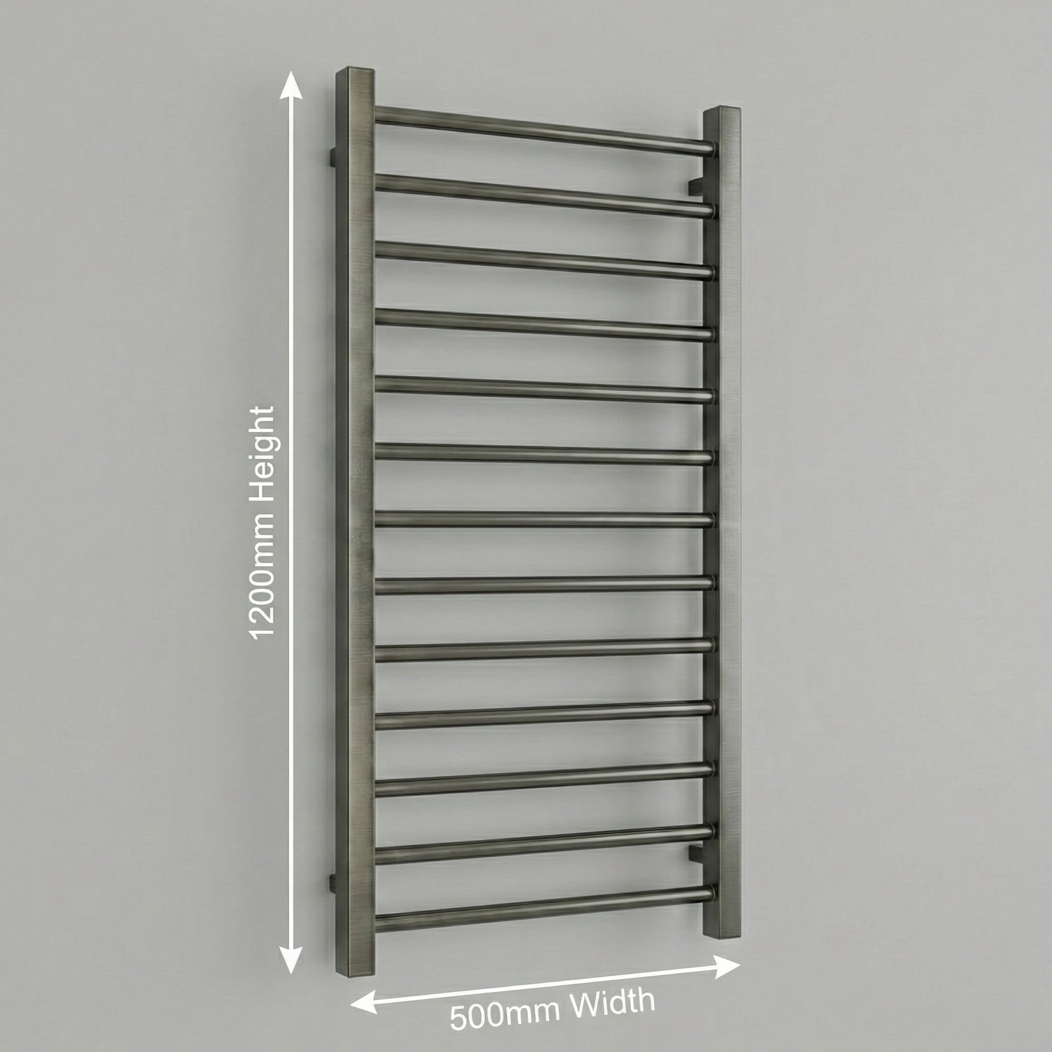 Heated Towel Rail -Gumental– 500 x 1200mm – Straight Bars