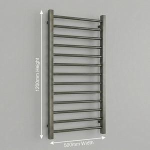 Heated Towel Rail -Gumental– 500 x 1200mm – Straight Bars