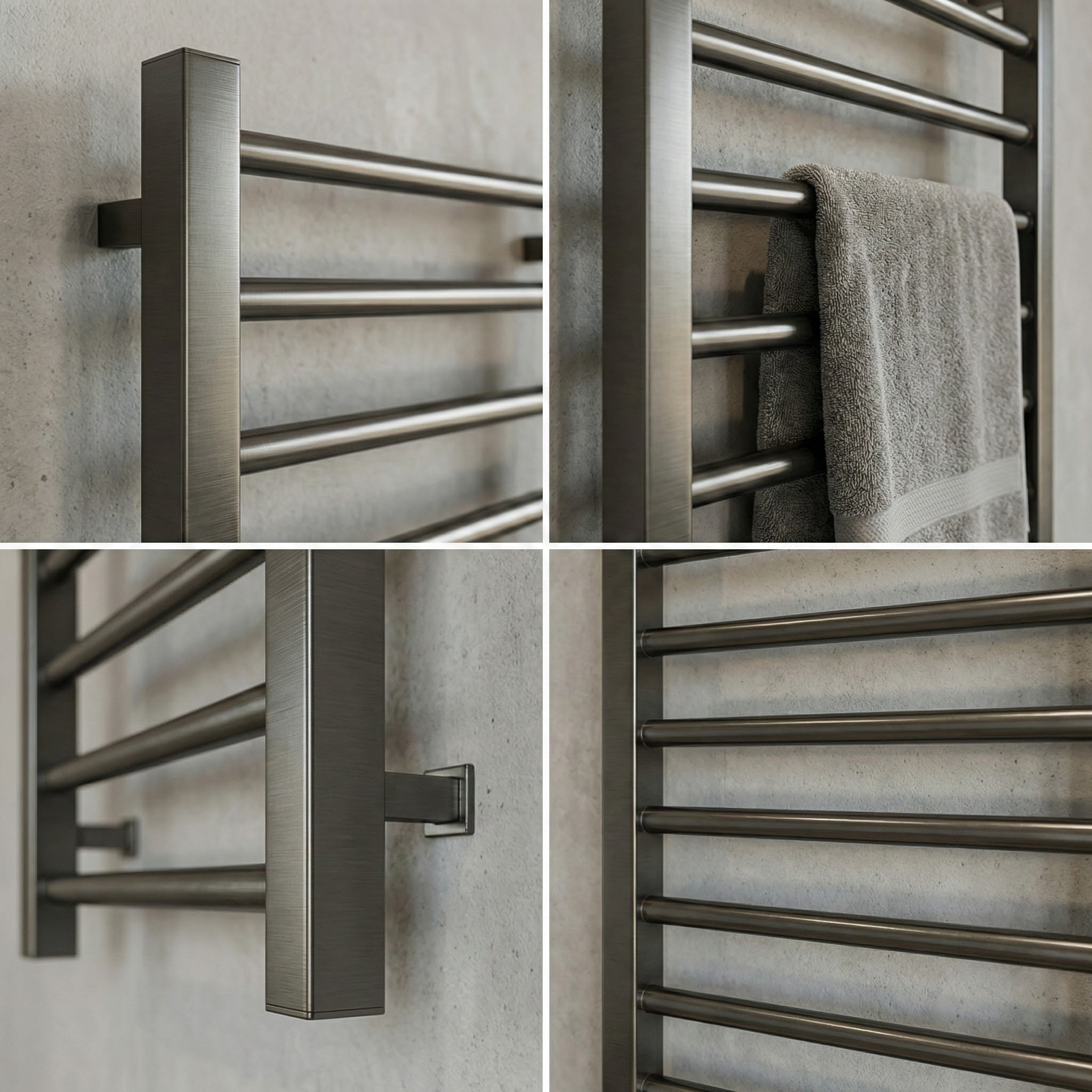 Heated Towel Rail -Gumental– 500 x 1200mm – Straight Bars