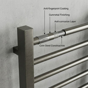 Heated Towel Rail -Gumental– 500 x 1200mm – Straight Bars