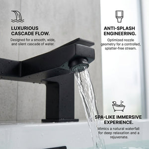 Verda Modern Bath Filler Tap – Black
