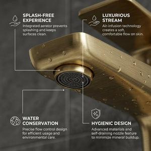 Square Basin Mixer Tap, Brass – Stylish Bathroom Sink Faucet with Single Lever