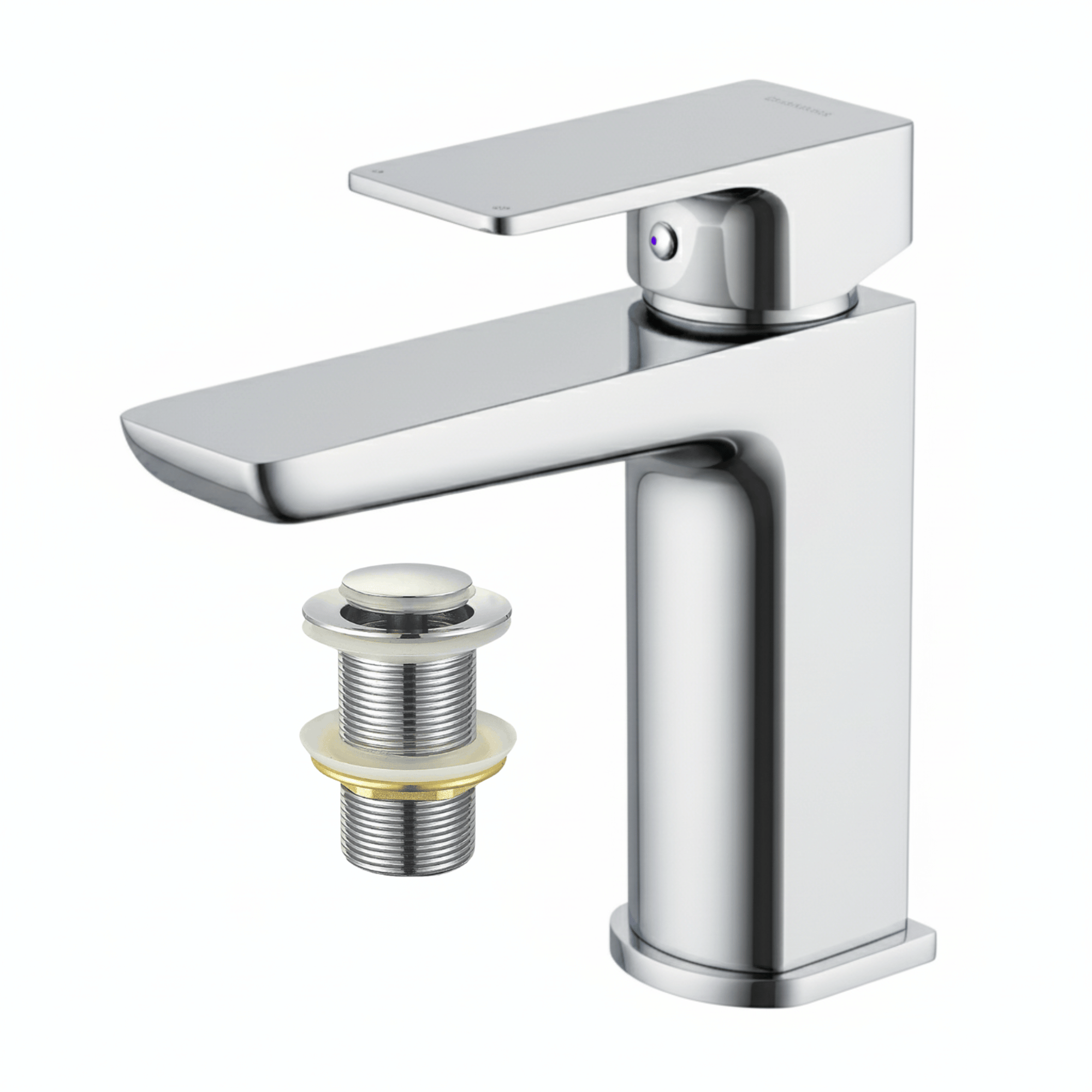 Square Basin Mixer Tap, Chrome – Stylish Bathroom Sink Faucet with Single Lever