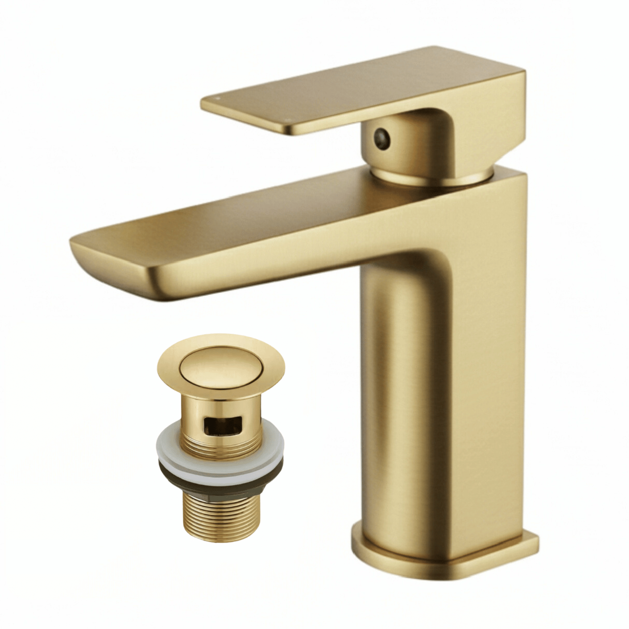Square Basin Mixer Tap, Brass – Stylish Bathroom Sink Faucet with Single Lever