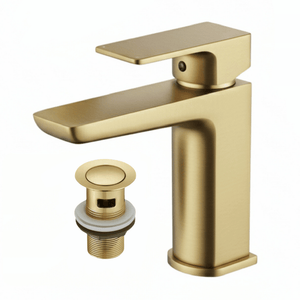 Square Basin Mixer Tap, Brass – Stylish Bathroom Sink Faucet with Single Lever