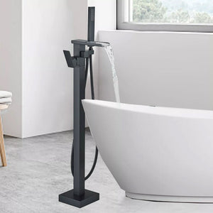 Floor Mounted Freestanding Bath Shower Mixer – Matte Black