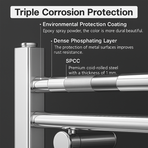 Chrome Heated Towel Rail 500x1200mm – Wall Mounted Ladder Radiator