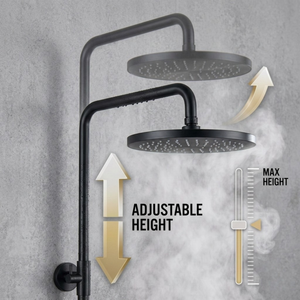 Arko Modern Round Thermostatic Shower - Matt Black