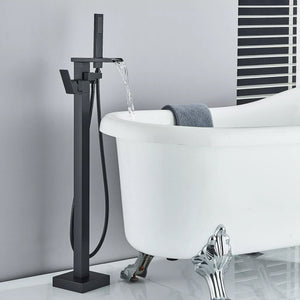 Floor Mounted Freestanding Bath Shower Mixer – Matte Black