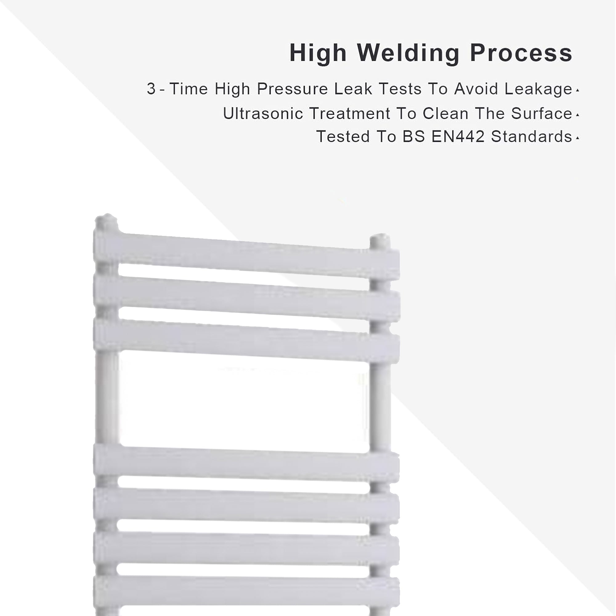 Heated Towel Rail – White – 500 x 1200mm – Straight Bars