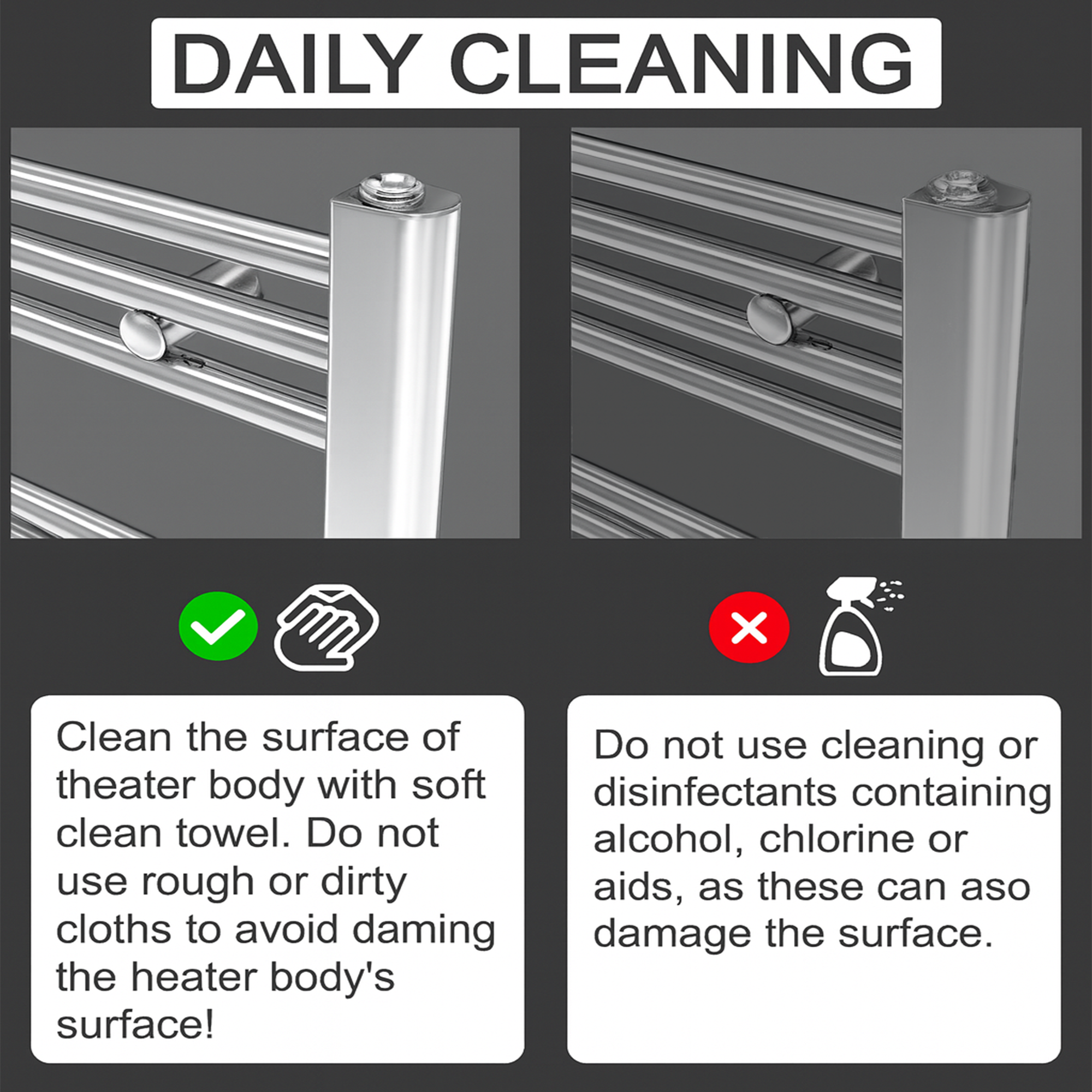 Chrome Heated Towel Rail 500x1200mm – Wall Mounted Ladder Radiator