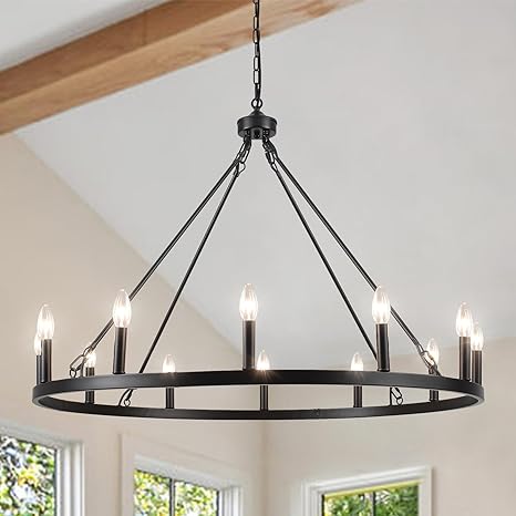 Wagon Wheel Chandelier 12 Light