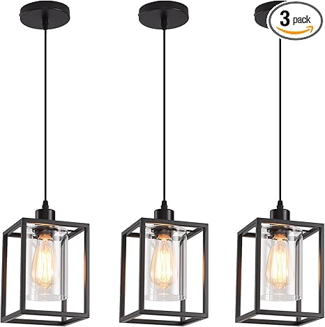 3 Pack Black Pendant Lights