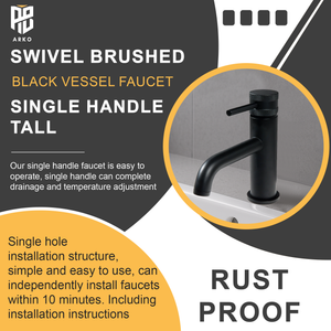 Round Mono Basin Mixer Tap – Matte Black Finish