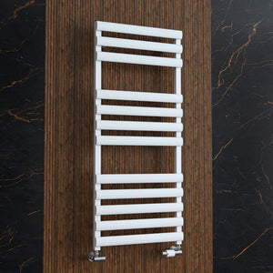 Heated Towel Rail – White – 500 x 1200mm – Straight Bars