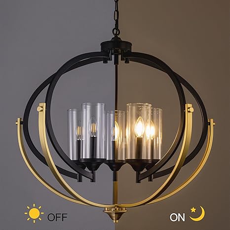 TOCHIC Black Gold Chandelier