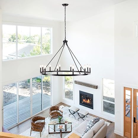 Wagon Wheel Chandelier 12 Light