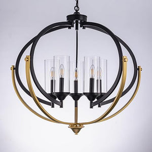 TOCHIC Black Gold Chandelier