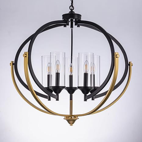 TOCHIC Black Gold Chandelier