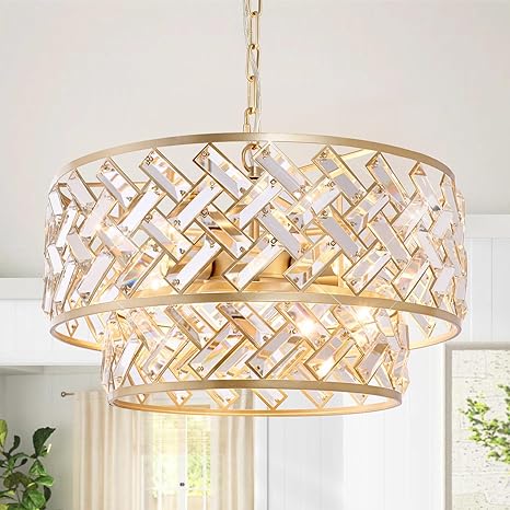20'' Modern Gold Crystal Chandelier