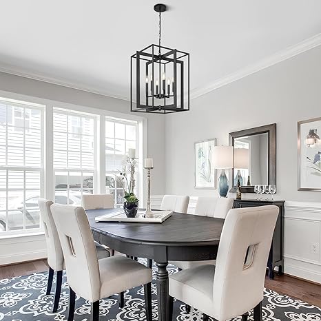 6-Light Vintage Black Chandelier,