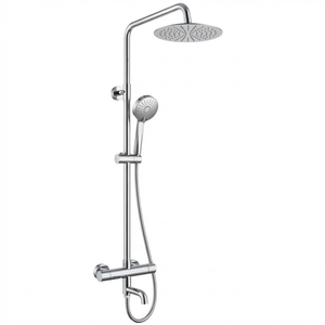 Modern Round Thermostatic Shower with Filler – Chrome