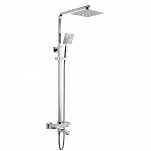 Modern Square Thermostatic Shower  with Filler – Chrome