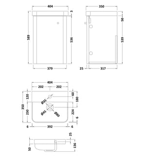 Ore 400mm Wall Hung 1-Door Vanity